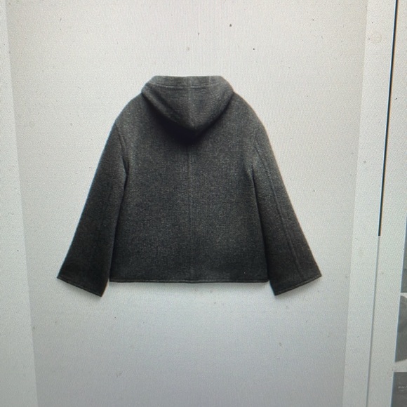 Zara wool bomber style cropped toggle coat - Picture 3 of 12